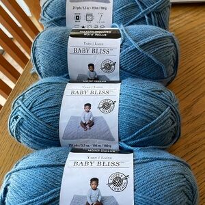 Loops and Threads BABY BLISS Yarn Ship Blue 211 Yds 3.5 oz. (Set of 4)
